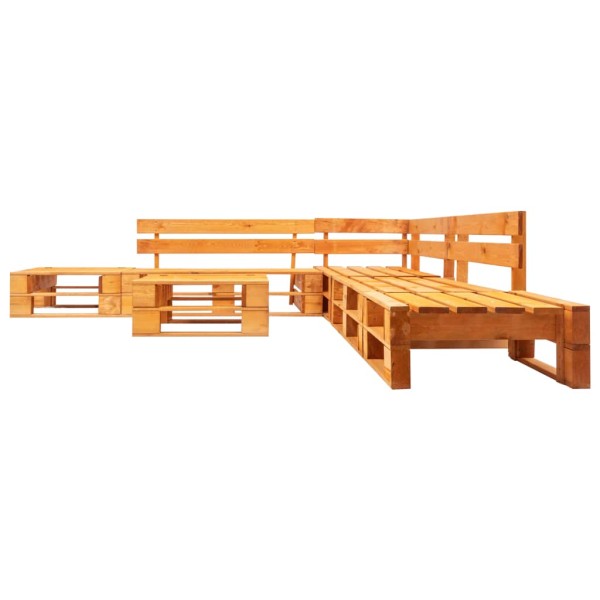 Set de muebles de palets de jardín 6 piezas madera marrón miel