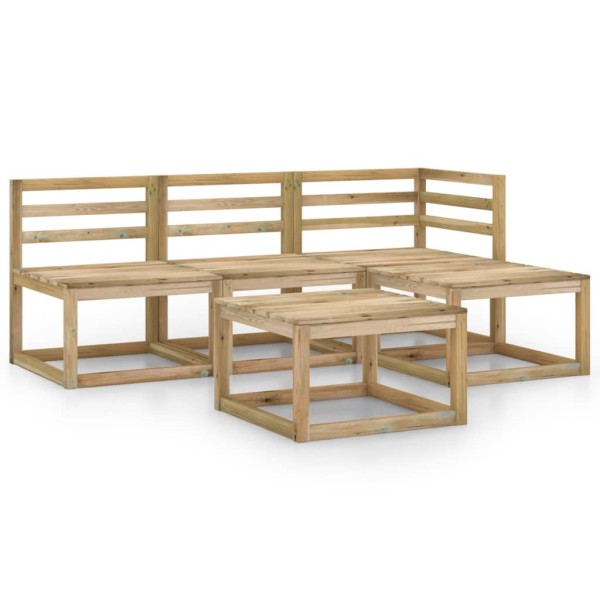 Set de muebles de jardín 5 pzas madera de pino impregnada verde