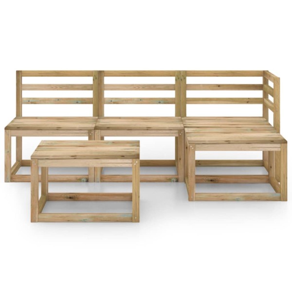 Set de muebles de jardín 5 pzas madera de pino impregnada verde