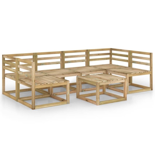 Set de muebles de jardín 7 pzas madera de pino impregnada verde