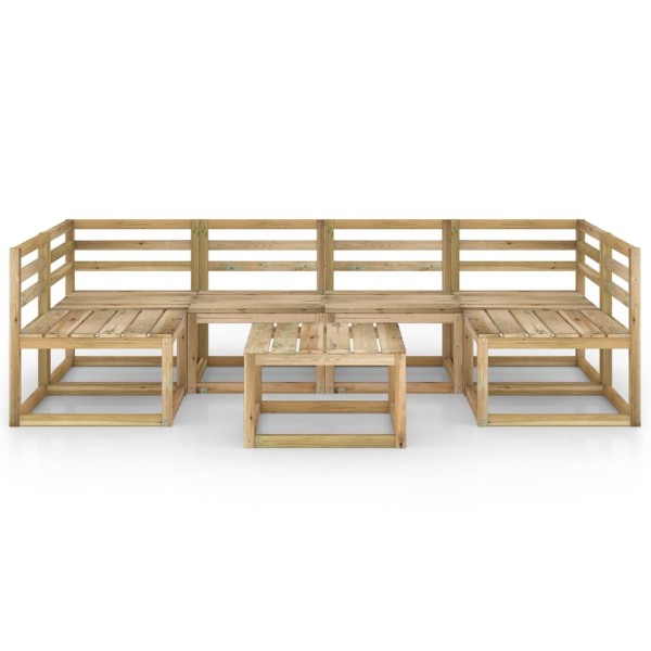 Set de muebles de jardín 7 pzas madera de pino impregnada verde