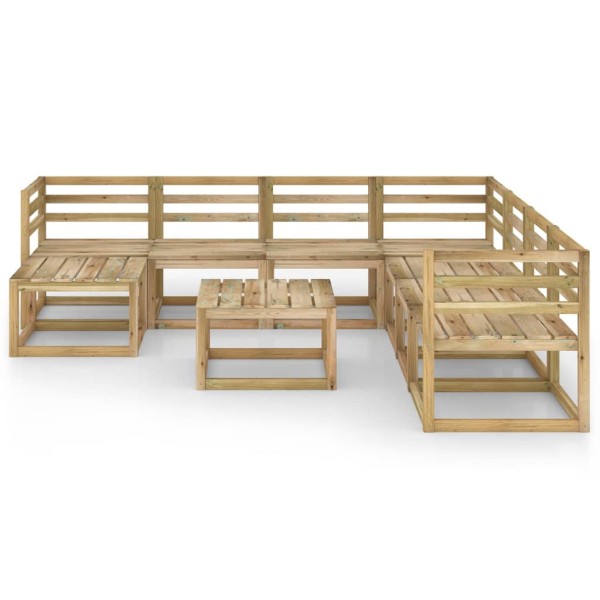 Set de muebles de jardín 9 pzas madera de pino impregnada verde