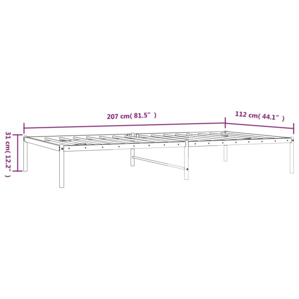 Estructura de cama de metal negro 107x203 cm