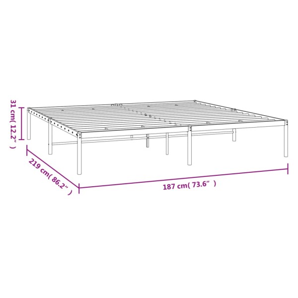 Estructura de cama de metal blanco 183x213 cm