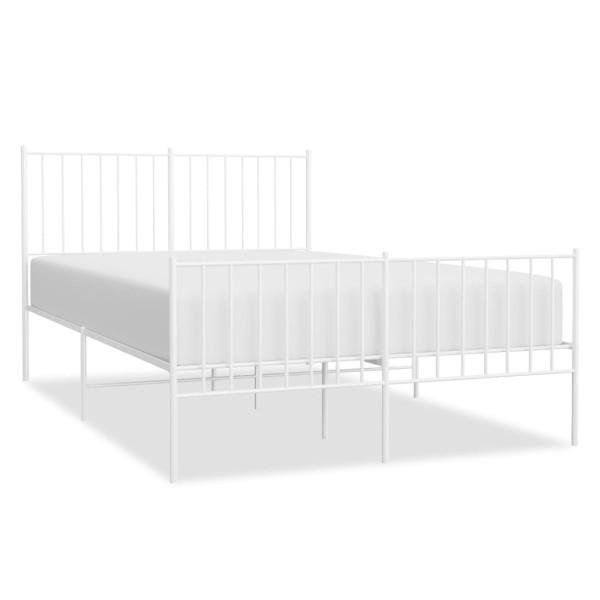 Estructura cama metal con cabecero y estribo blanco 120x200 cm