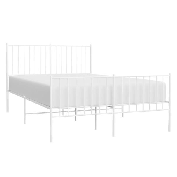 Estructura cama metal con cabecero y estribo blanco 120x200 cm