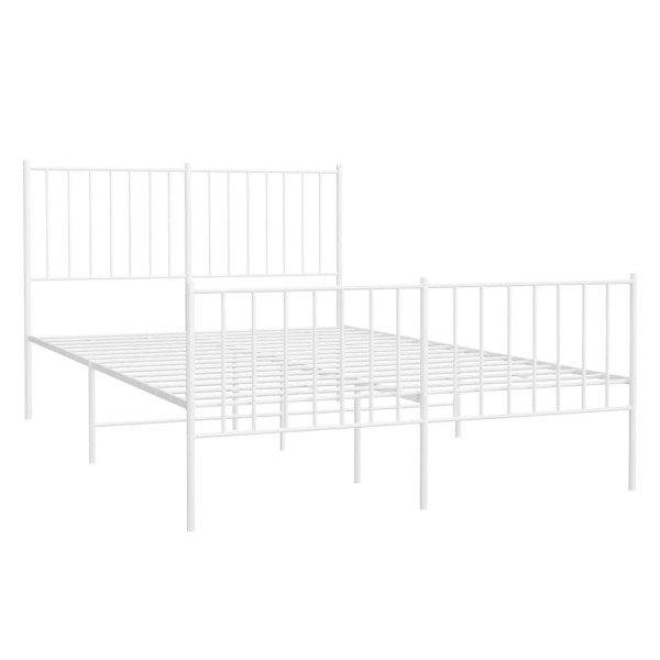 Estructura cama metal con cabecero y estribo blanco 120x200 cm