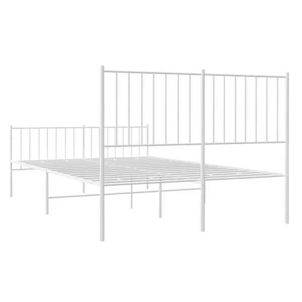 Estructura cama metal con cabecero y estribo blanco 120x200 cm