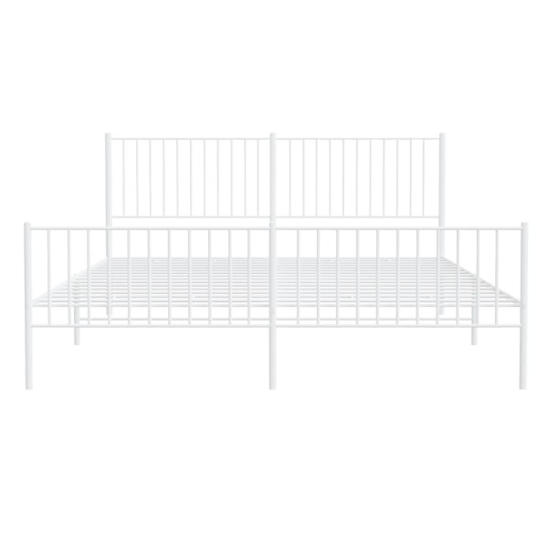 Estructura cama metal con cabecero y estribo blanco 180x200 cm