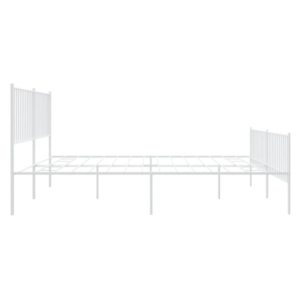 Estructura cama metal con cabecero y estribo blanco 180x200 cm