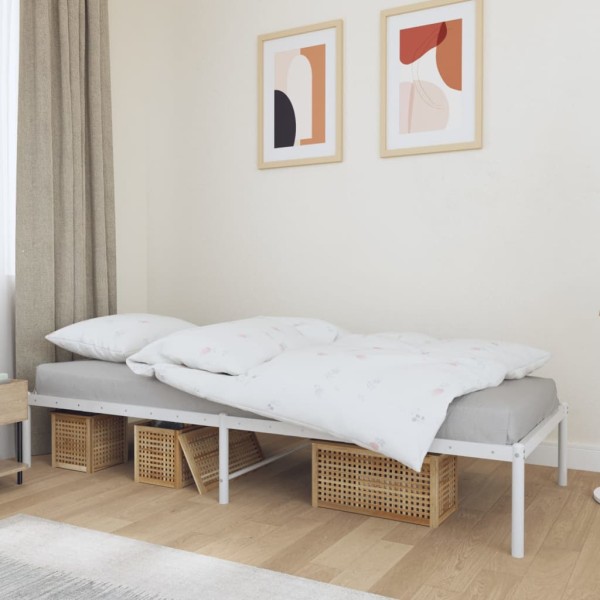 Estructura de cama de metal blanca 90x190 cm