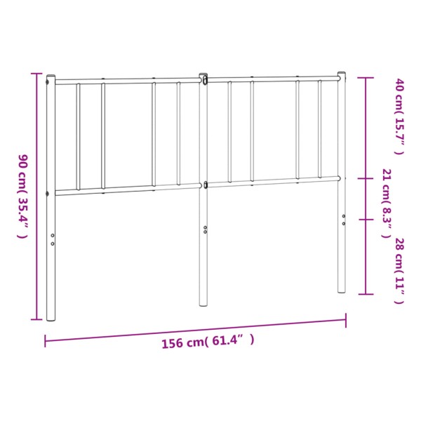 Cabecero de metal blanco 150 cm