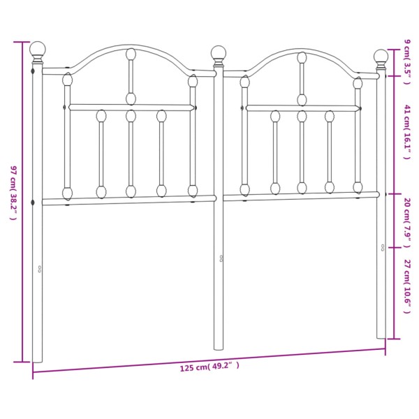 Cabecero de metal blanco 120 cm