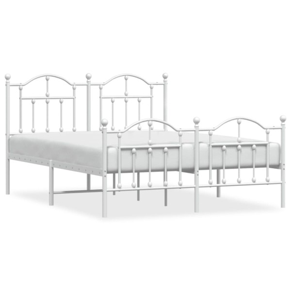 Estructura cama metal cabecero y pie de cama blanco 140x190 cm