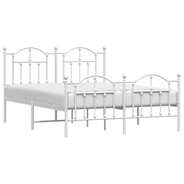 Estructura cama metal cabecero y pie de cama blanco 140x190 cm