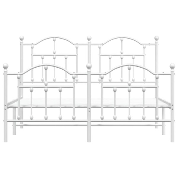 Estructura cama metal cabecero y pie de cama blanco 140x190 cm