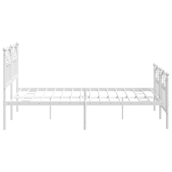 Estructura cama metal cabecero y pie de cama blanco 140x190 cm