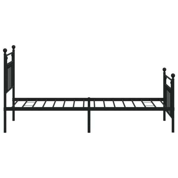 Estructura de cama con cabecero y estribo metal negro 80x200 cm