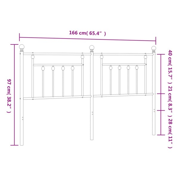 Cabecero de metal blanco 160 cm