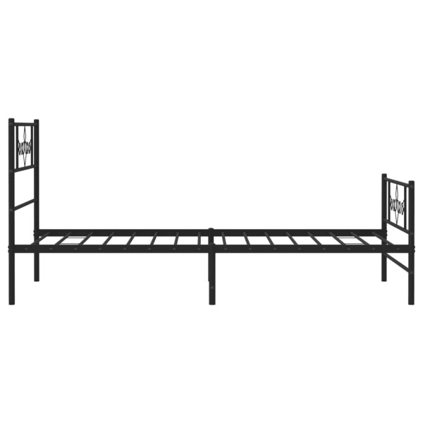 Estructura de cama con cabecero y estribo metal negro 75x190 cm