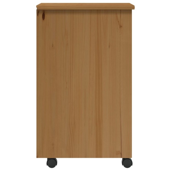 Cajonera con ruedas MOSS madera maciza pino marrón miel