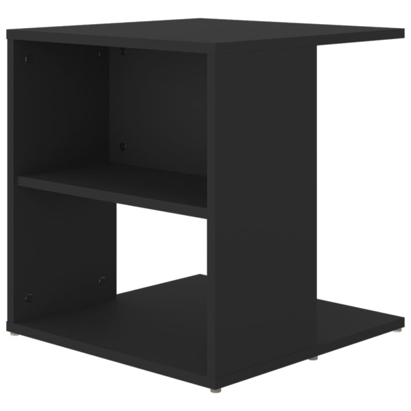 Mesa auxiliar de madera contrachapada negro 45x45x48 cm