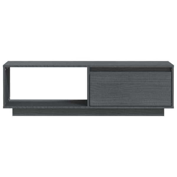 Mueble de TV de madera maciza de pino gris 110x30x33,5 cm