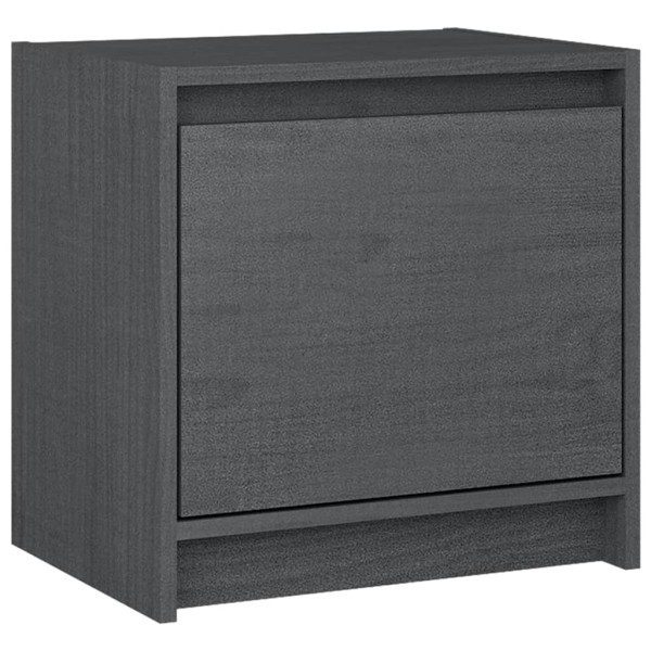 Mesitas de noche 2 uds madera maciza pino gris 40x30,5x40 cm