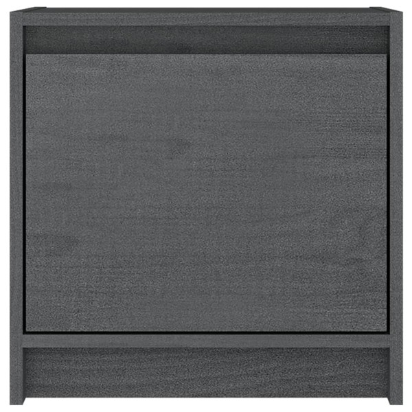 Mesitas de noche 2 uds madera maciza pino gris 40x30,5x40 cm