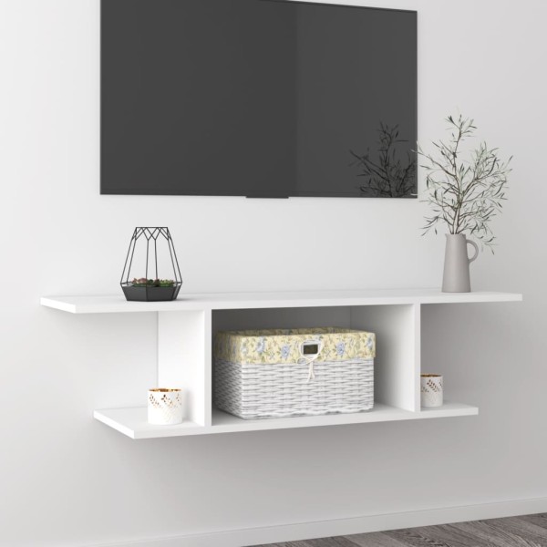 Mueble de pared para TV blanco 103x30x26,5 cm