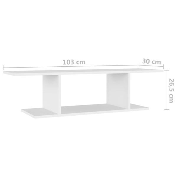 Mueble de pared para TV blanco 103x30x26,5 cm