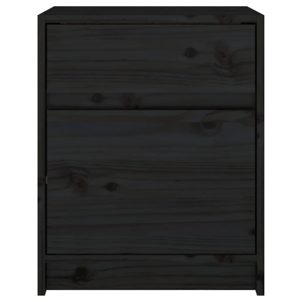 Mesitas de noche 2 uds madera maciza pino negro 40x31x50 cm