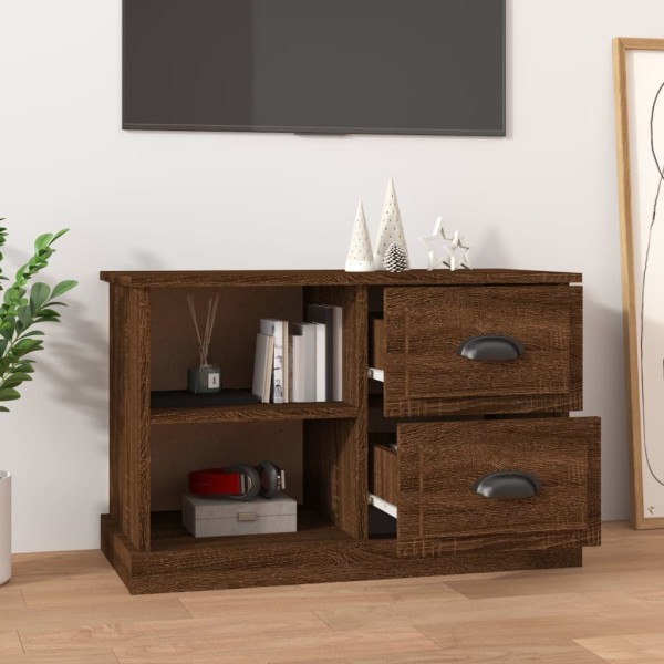 Mueble de TV madera contrachapada roble marrón 73x35,5x47,5 cm