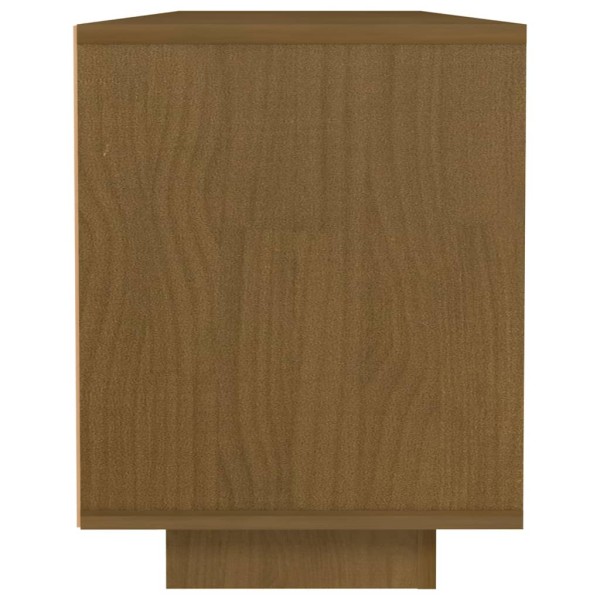 Mueble de TV de madera maciza pino marrón miel 110x30x40 cm