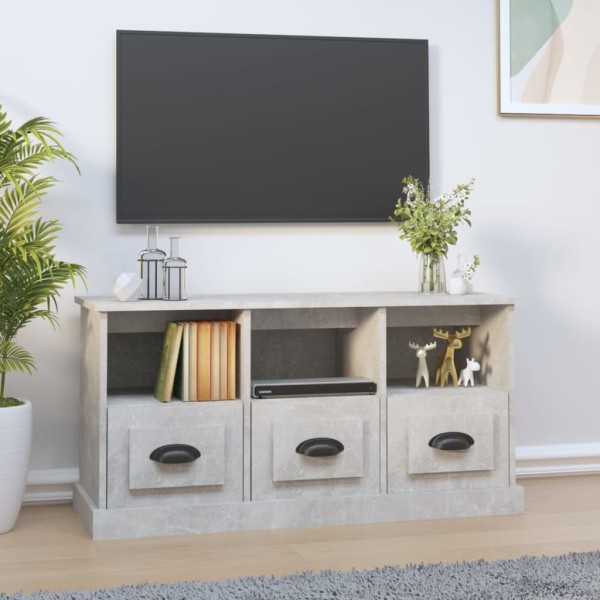 Mueble para TV madera contrachapada gris hormigón 100x35x50 cm