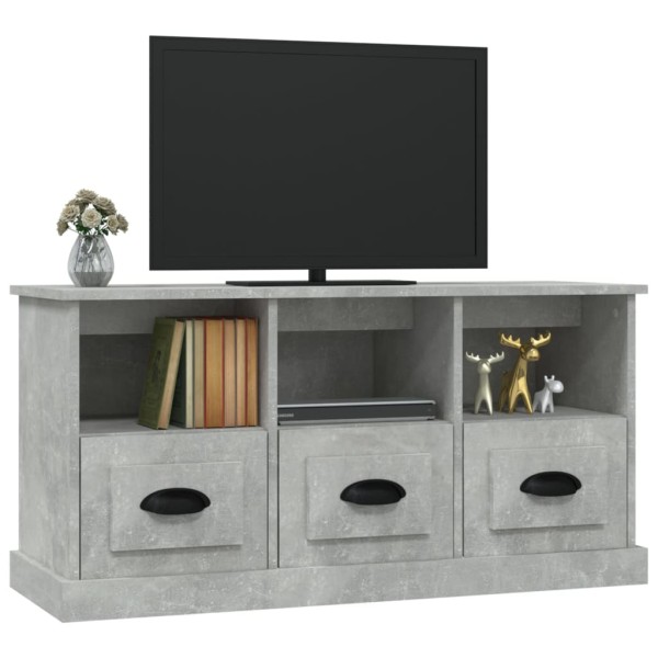 Mueble para TV madera contrachapada gris hormigón 100x35x50 cm