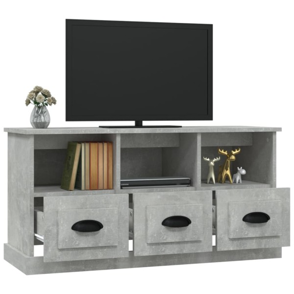 Mueble para TV madera contrachapada gris hormigón 100x35x50 cm