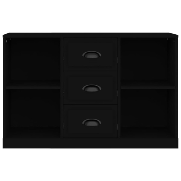 Aparador de madera contrachapada negro 104,5x35,5x67,5 cm