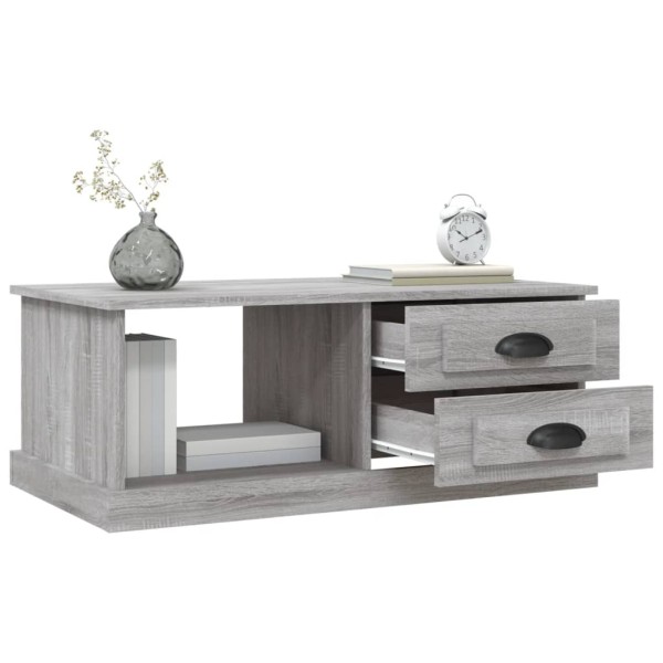 Mesa de centro madera contrachapada gris Sonoma 90x50x35 cm