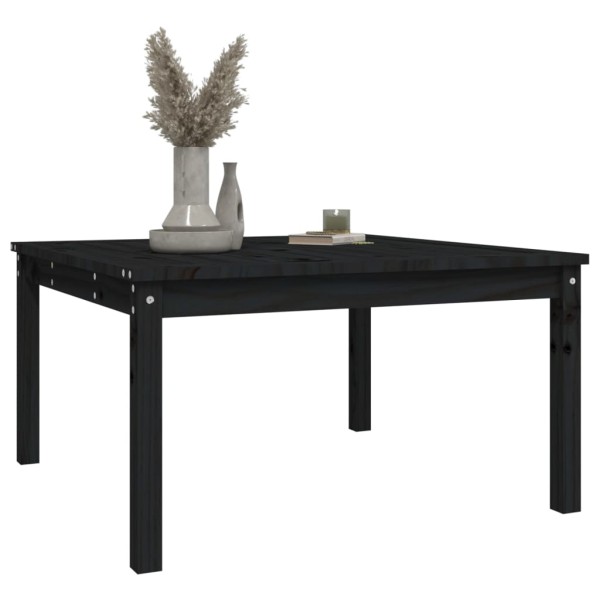 Mesa de jardín madera maciza pino negro 82,5x82,5x45 cm