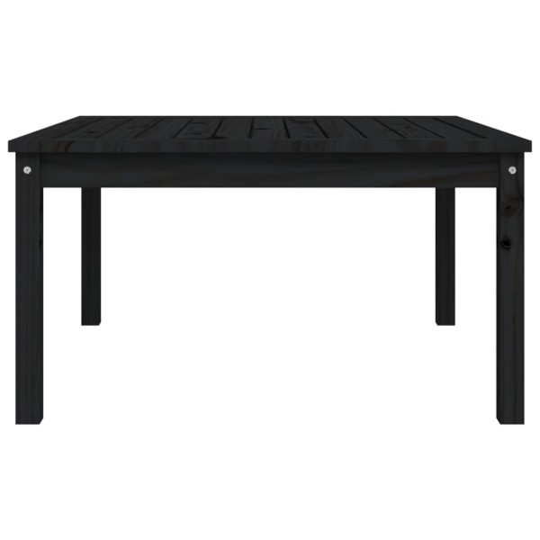 Mesa de jardín madera maciza pino negro 82,5x82,5x45 cm