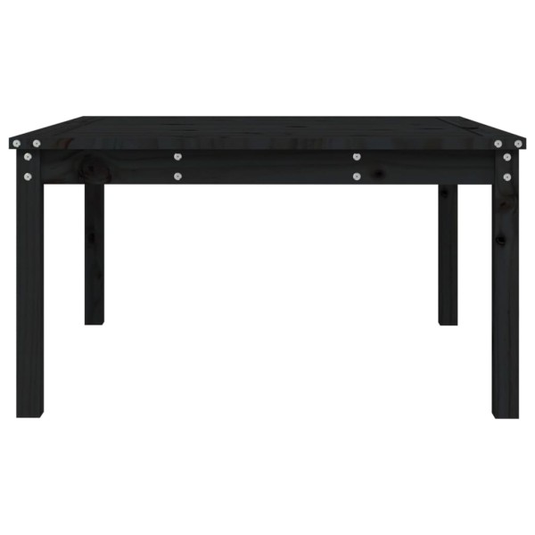 Mesa de jardín madera maciza pino negro 82,5x82,5x45 cm