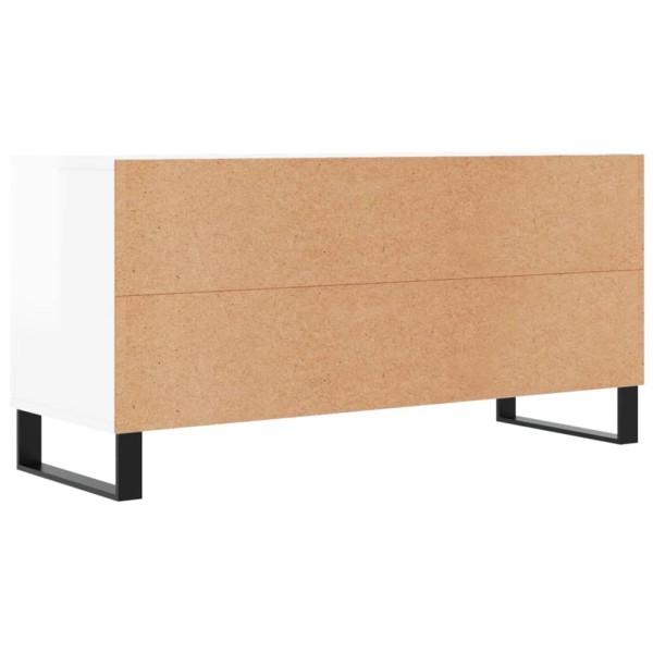 Mueble de TV madera de ingeniería blanco brillo 104x35x50 cm