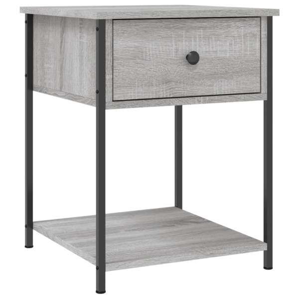 Mesita de noche 2 uds madera ingeniería gris Sonoma 44x45x58 cm