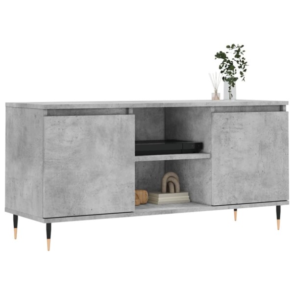 Mueble de TV madera de ingeniería gris hormigón 104x35x50 cm