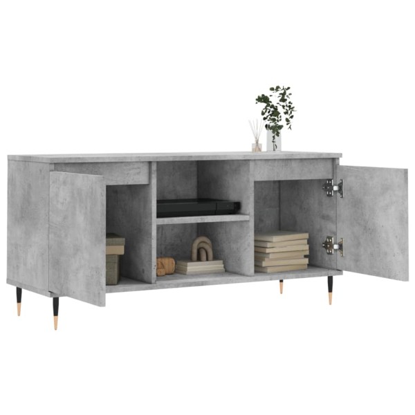 Mueble de TV madera de ingeniería gris hormigón 104x35x50 cm