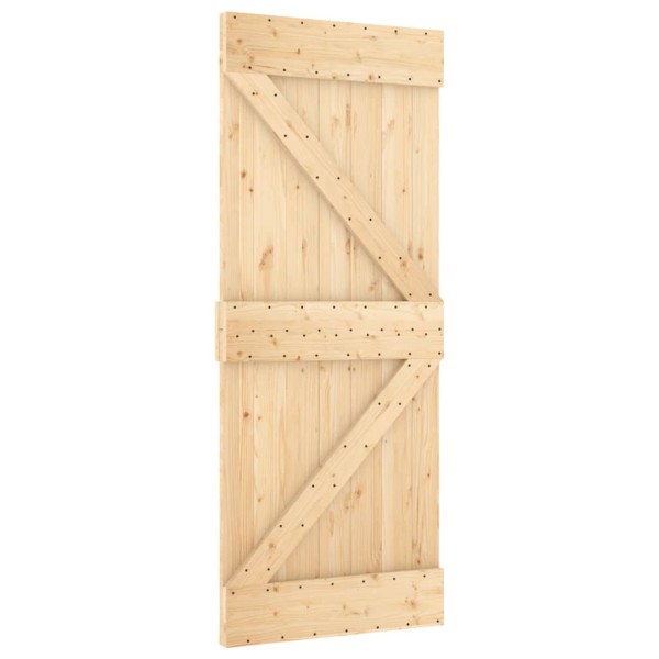 Puerta corredera con herrajes madera maciza de pino 85x210 cm