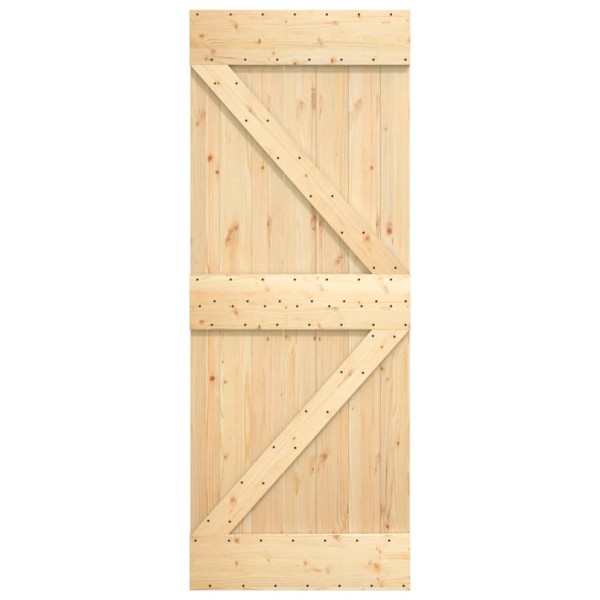 Puerta corredera con herrajes madera maciza de pino 85x210 cm