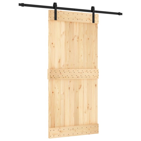 Puerta corredera con herrajes madera maciza de pino 95x210 cm