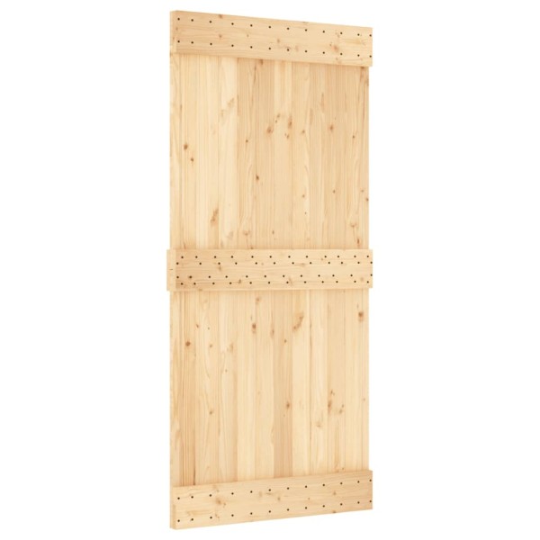 Puerta corredera con herrajes madera maciza de pino 95x210 cm